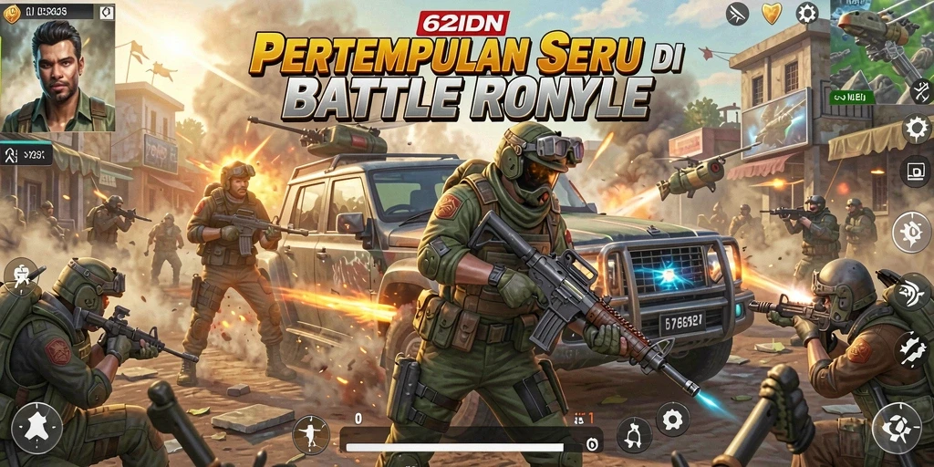 Screenshot menampilkan aksi seru gameplay Battle Royale 62IDN.