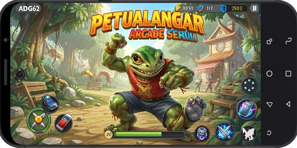 Tampilan gameplay ADG62 menunjukkan aksi seru dalam level yang menantang.