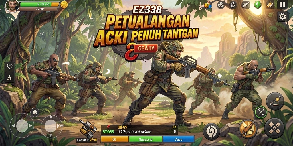 Tangkapan layar menunjukkan aksi mendebarkan dari permainan EZ338.