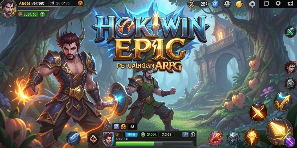 Tangkapan layar dari HOKIWIN menampilkan aksi pertarungan seru dalam dunia ARPG.