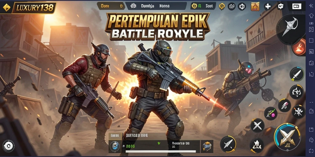Tampilan gameplay yang mendebarkan dalam LUXURY138 Battle Royale.