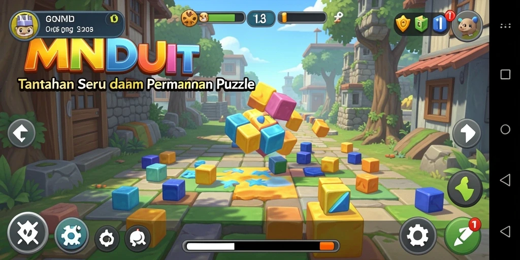 Tampilan gameplay MNDUIT yang menarik dan penuh teka-teki.