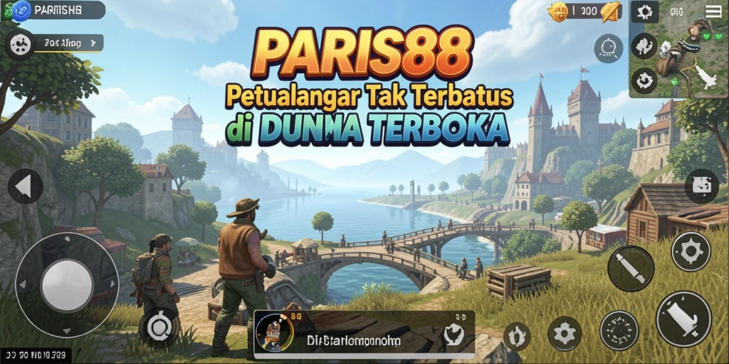 Tampilan dinamis dari gameplay Open World PARIS88 yang menarik.