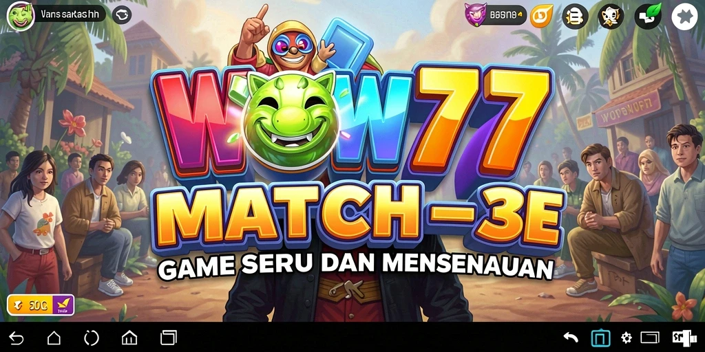 Screenshot dari gameplay WOW77 yang menampilkan tantangan mencocokkan blok warna.